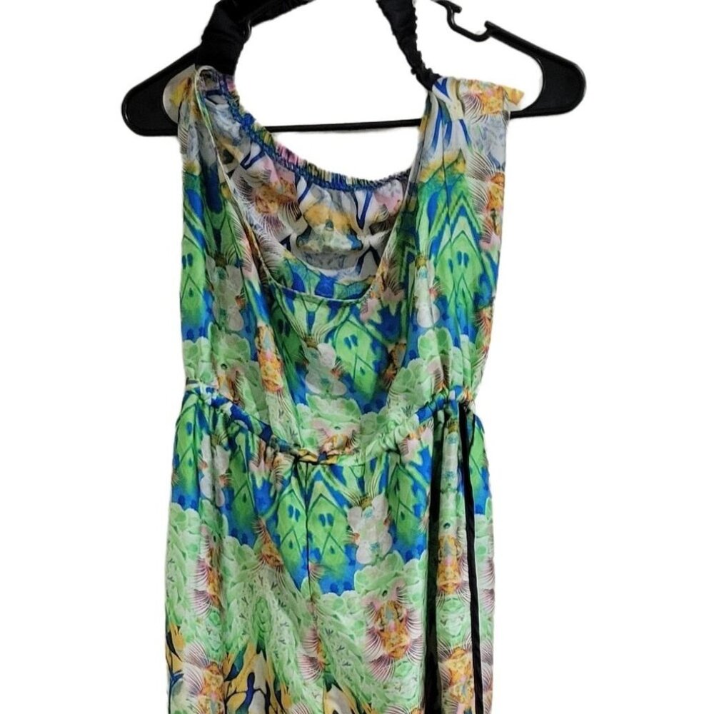 Lulumari Tropical Print Jumpsuit Womens Size Small Romper Halter Top Jumper